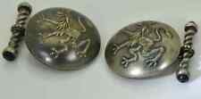 Rare WWII Bulgarian Royal Military Officer's Award Silvered Sapphires Cufflinks picture