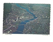 Aerial view of Portland OR vintage postcard unposted picture