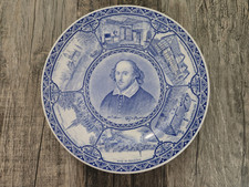 Vintage Blue & White William Shakespeare Spode 26cm Decorative Plate US Seller picture