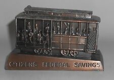 Vintage Copper/Brass Citizens Federal Savings Cable Car Bank picture