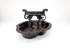 Vintage Cast Iron Boot Scraper Oval Scalloped Drip Pan Tray Victorian Scroll picture
