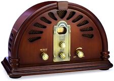 ClearClick Classic Vintage Retro Style Handmade Wooden AM/FM Radio w/ Bluetooth picture