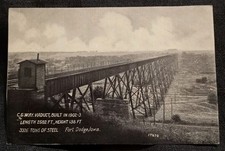 Vintage 1900s C. G. W. RY. Viaduct Fort Dodge, Iowa Postcard Railroad Bridge picture
