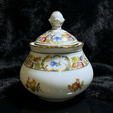 Vintage Schumann Arzberg Empress Dresden Flowers Porcelain Sugar Bowl Lid picture