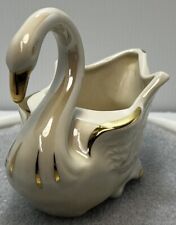 Royal Copley Lusterware Swan White And Gold Vintage picture