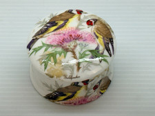 Vintage BLUE WATERS OF ENGLAND Porcelain TRINKET PILL BOX Birds picture