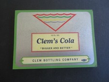 Wholesale Lot of 50 Old Vintage 1930's CLEM'S COLA - LABELS - Clem Bottling Co. picture