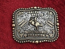 Bull Riding☆2012☆ RODEO X~TREME CHAMPION☆Salem Oregon☆TROPHY BUCKLE☆Rare☆794 picture