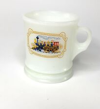 AVON Iron Horse Train Milk Glass Shaving Mug picture