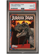 1993 JURASSIC PARK #1 TYRANNOSAURUS REX T-REX TOPPS PSA 10 picture
