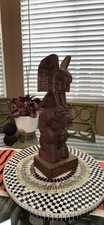 Northwest Coast Totem Pole Carved Wood 18.5” picture