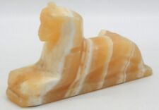 Vintage Hand Carved Egyptian Alabaster Onyx Giza Pyramid Sphinx Statue Figurine picture