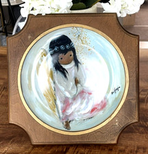 Vintage 1981 Ted DeGrazia A Little Prayer Christmas Angel Plate Framed Signed picture