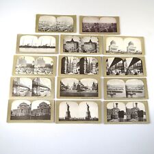 New York City Stereoview Cards Brooklyn Bridge Trinity Church Bowery - Lot of 14 picture