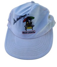 Vintage SPUDS MCKENZIE Bud Light Beer White  Snapback Hat Budweiser Cap picture