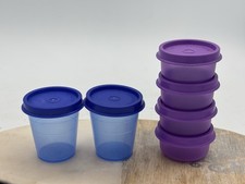 Vintage (5) Tupperware Smidgets 1463  (1 Oz)  + (2) Midget 101-20 2 Oz) w/ Lids picture
