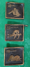 Vintage 1970s Erotic Zodiac Metal Wall Plaques Set of 3 Libra Aquarius Scorpio picture
