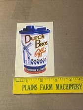 Vintage Dutch Bros Coffee Cup Sticker Guaranteed To Satisfy 4”  picture