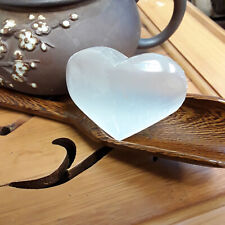 Natural Selenite Heart Shape Palm Stone Approx 1.5