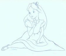 Jon Pinto Original Art Sketch SIGNED Walt Disney Park Alice Wonderland Tote Bag picture