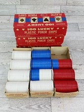 Vintage Lucky Interlocking Plastic Gaming Casino Poker Chips Lot of 279 Chips picture