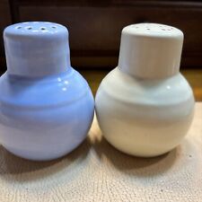 Salt & Pepper Shakers Vernon Kilns California Pottery Blue & White Vintage picture