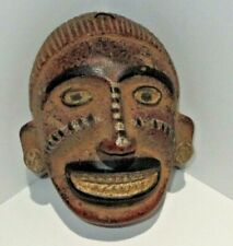 Tribal Mexican Aztec Terracotta Clay Hand Painted Mask  picture