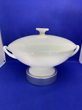 Wedgwood White 8.25” Covered Serving Bowl Dish Bone China 4 Cup Capacity England picture