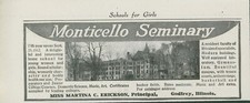 1912 Monticello Seminary For Girls Godfrey IL Martina Erickson Vtg Print Ad CO4 picture