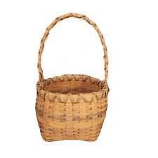 Vintage Basket Handwoven Large Handle Home Decor Gathering Gift Giving Hostess picture