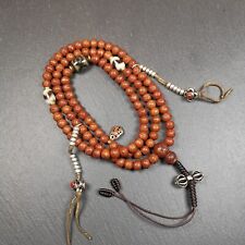 Gandhanra Antique 108 Bodhi Seed Mala,Old Prayer Beads Necklace with Counters picture