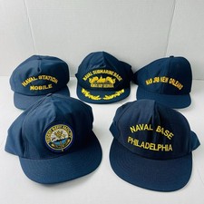 Vintage Lot 5 US Navy Military Hats Adak Alaska Keflavik Iceland Made USA picture