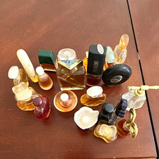 Vintage Miniature Perfume Bottle Lot Estate Collection Estee Lauder Bijan Lauren picture