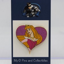 A5 Disney DLP Pin Disneyland Paris Princess Aurora Sleeping Beauty Glitter Heart picture