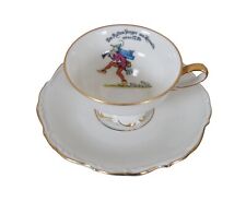 German Bavaria Handgemalt Porcelain Pied Piper Hamelin Tea Cup & Saucer picture