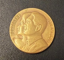 Ferdinand & Imelda Marcos Brass Phillippine President Inauguration coin 1965 picture