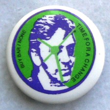 Vintage 1989 Bar/None Records Time For A Change 80's Alternative Pinback Button picture