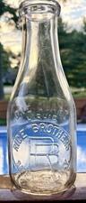 1930 Rice Bros Suffern Rockland NY Milk Bottle Quart Embossed Thatcher Variant picture