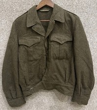 Vtg 50s 1955 Canadian Army Battledress Jacket Size 16 Coppley Ike Blouse Serge picture