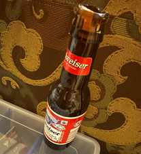 Budweiser King of Beers Glass Bottle-Shaped Lighted Sign Tin Breweriana picture