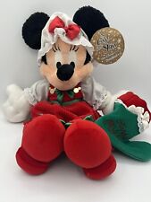Walt Disney World 18” Plush Mrs Claus Minnie Mouse With Stocking Has Tags picture