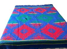 Vintage Beacon Wool Camp Blanket Southwest Aztec Indian Green Red Blue 70