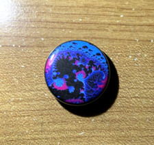 Abstract Weird Lava Lamp Style Pin Button Pink Blue Purple Psychedelic  1” 35-23 picture