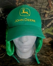 NWOT VTG JOHN DEERE EMBROIDERED TRAPPER EAR NECK FLAP HAT GARY FRANCIS SWAG CAP picture