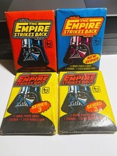 1980 Topps Star Wars Empire Strikes Back 4 Sealed Wax Pack LOT -Please Read DMG picture