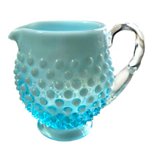 Fenton Blue Opalescent Hobnail Glass 4.5