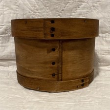 Antique Round bent Wood pantry Box and Lid  picture