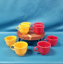 Fiestaware Homer Laughlin Lot Of 4 Red & Yellow Cups 3