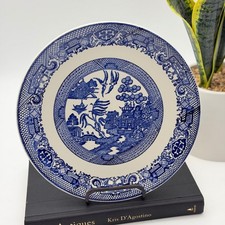 Vintage Blue Willow Blue and White Transferware Ceramic Sandwich Plate 9