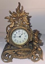 116 - Antique New Haven Gilt Cherub Desk Clock picture